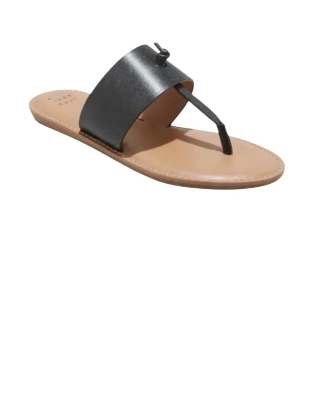 a new day Black Faux Leather T-strap Slide Sandals - Picture 3 of 7